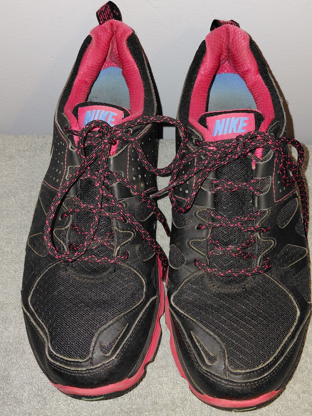 Nike Women's Flex Trail Black Sneakers with Pink Accents